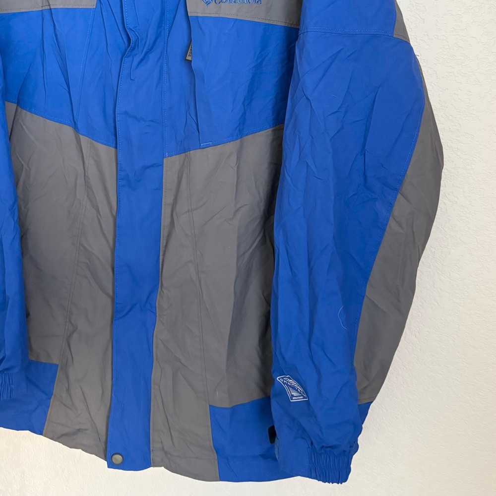 Columbia Men’s XL Waterproof Rain Jacket Blue Gray Outdoor Shell - Picture 4 of 16